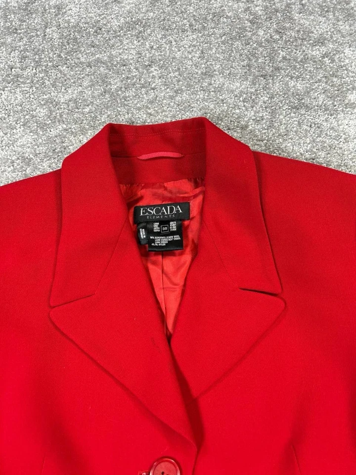 Abrigo Mujer Escada De 38 Us 12 Lana Roja * Foto 2 de 4