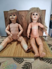 Lot De 2 Ancienne Poupée  Jumeau ? Ou Autre 1900 1920  Bois Plâtré 