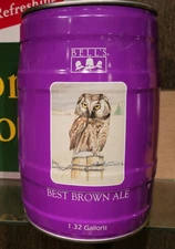 2000s PURPLE BELL'S BEST BROWN ALE 5 LITER BEER CAN BELLS COMSTOCK MICHIGAN OWL