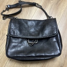 Borsa a tracolla Zara in pelle nera con tracolla a catena ottime condizioni