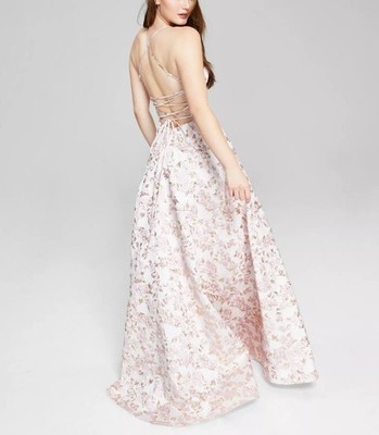 long black and gold prom dresses Tiered Long A-Line Prom Dress with Sequin Print Hot Pink / 14