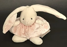 Russ Berrie plush pink satin bunny, "Tubby" #4569,  4 inch New Spring Easter