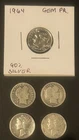Silver Dimes Lot - 1905 1915 Barber  1943 1944 Mercury & 1964 PROOF Roosevelt