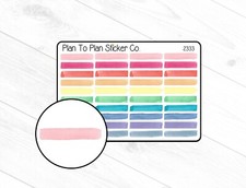 2333 Watercolor Highlighter Lines Planner Stickers.