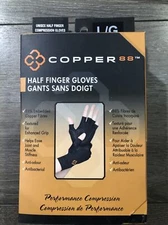 Compression Gloves Half Finger Copper 88 Pair