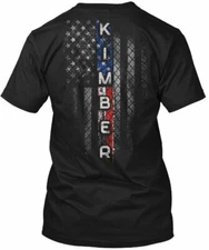 Fashionable Kimber Family American Flag Crew neck T-Shirt Made in USA S-5XL