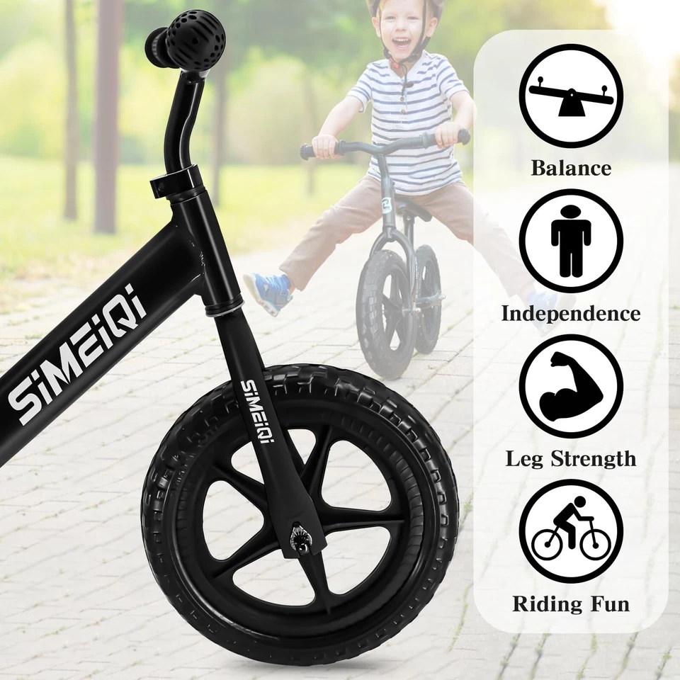 SIMEIQI 12" Balance Bike for Boys Girls 2 3 4 5 Years Old No Pedal Walking Ba... - Image 2 of 4