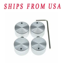 4pcs 51/64"(20mm)Diam. Metal 1/4" Potentiometer Control Knobs w/ Indicator