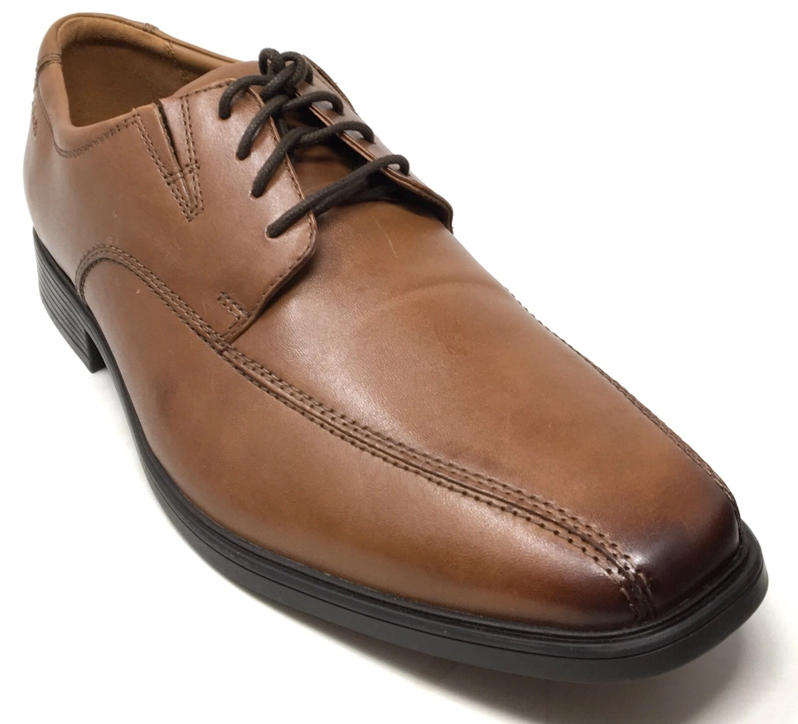 Scarpe Oxford Clarks Tilden Walk da uomo taglia 11 5 in pelle marrone scuro stringate 30095