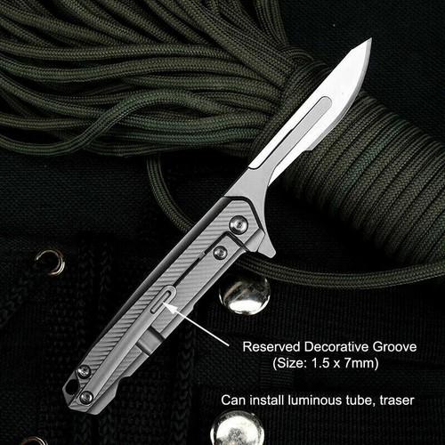 Titanium Scalpel Blade Folding Utility Knife Pocket Outdoor Camping EDC Tool - Picture 6 of 14