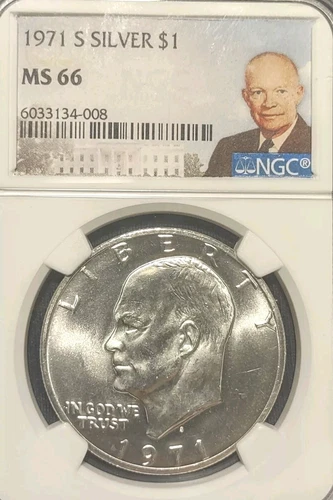 1971-S SILVER EISENHOWER DOLLAR ✪ NGC MS-66 ✪ 