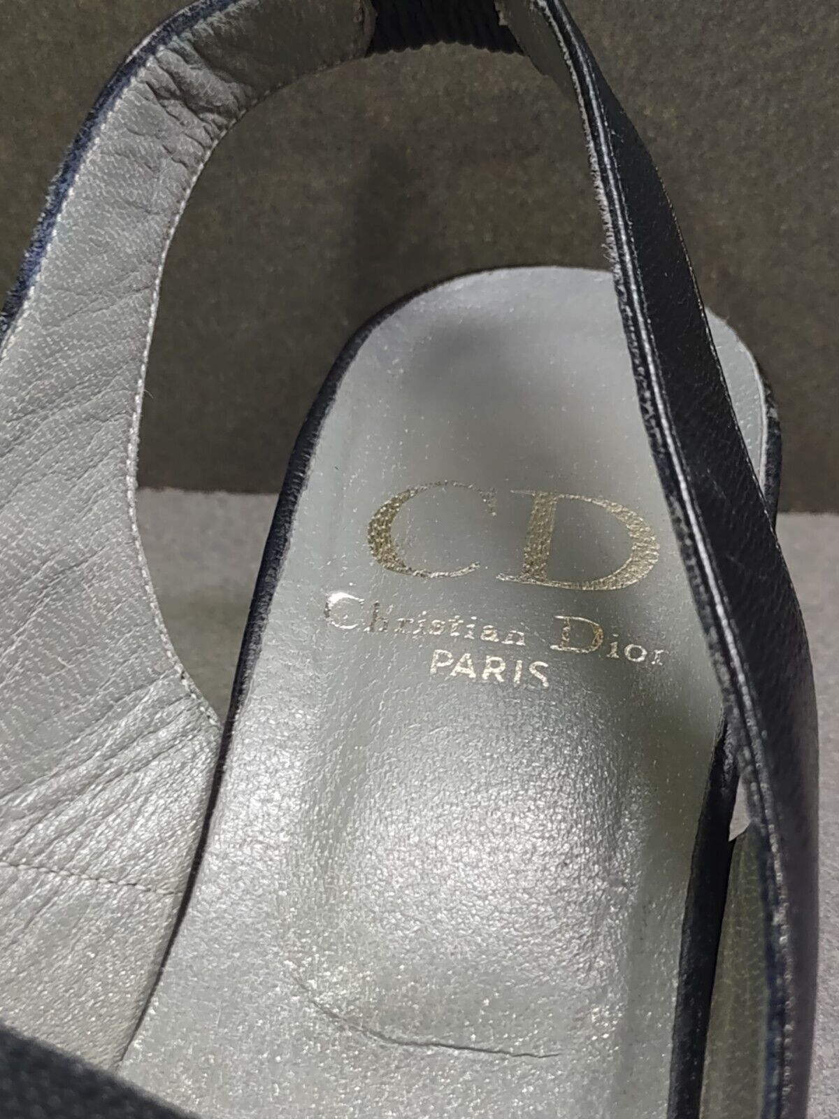 Vtg. Rare CD Christian Dior Paris Black Mule W/ A… - image 6