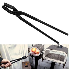 17" Forge Wolf Jaw Blacksmithing Tongs For Beginner Bladesmiths Craftsmen Master