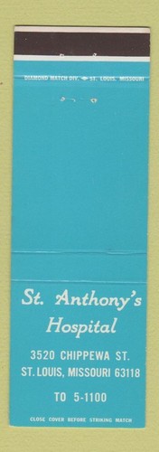 Streichholzheftchenhülle - St Anthony's Hospital St Louis MO