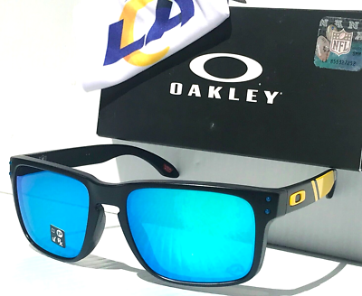 NFL Oakley Holbrook LA RAMS Matte Black PRIZM Sapphire Sunglass