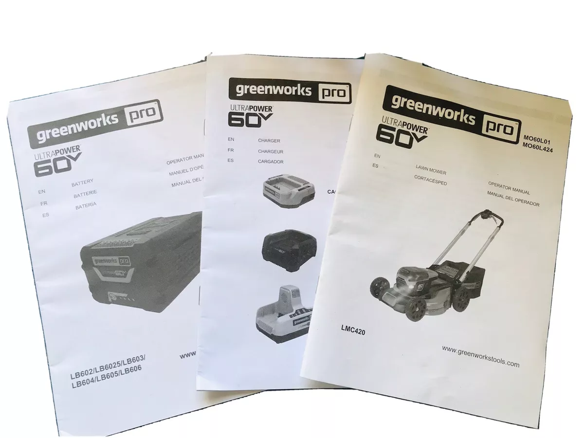 Greenworks pro on sale mo60l01 manual