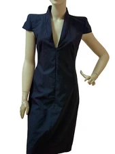 ICONIC ALEXANDER MCQUEEN STRUCTURED  NAVY BLUE DRESS SIZE 44/ 8/ 6