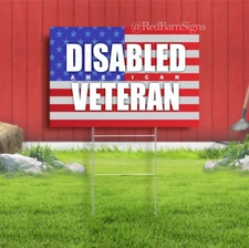 Disabled American Veteran Indoor Outdoor Yard Sign with metal stakes