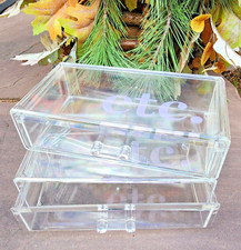 2 Pc SET  NEW Avon fmg BEAUTY ORGANIZER ECT. Acrylic Drawer SHIPS FREE 