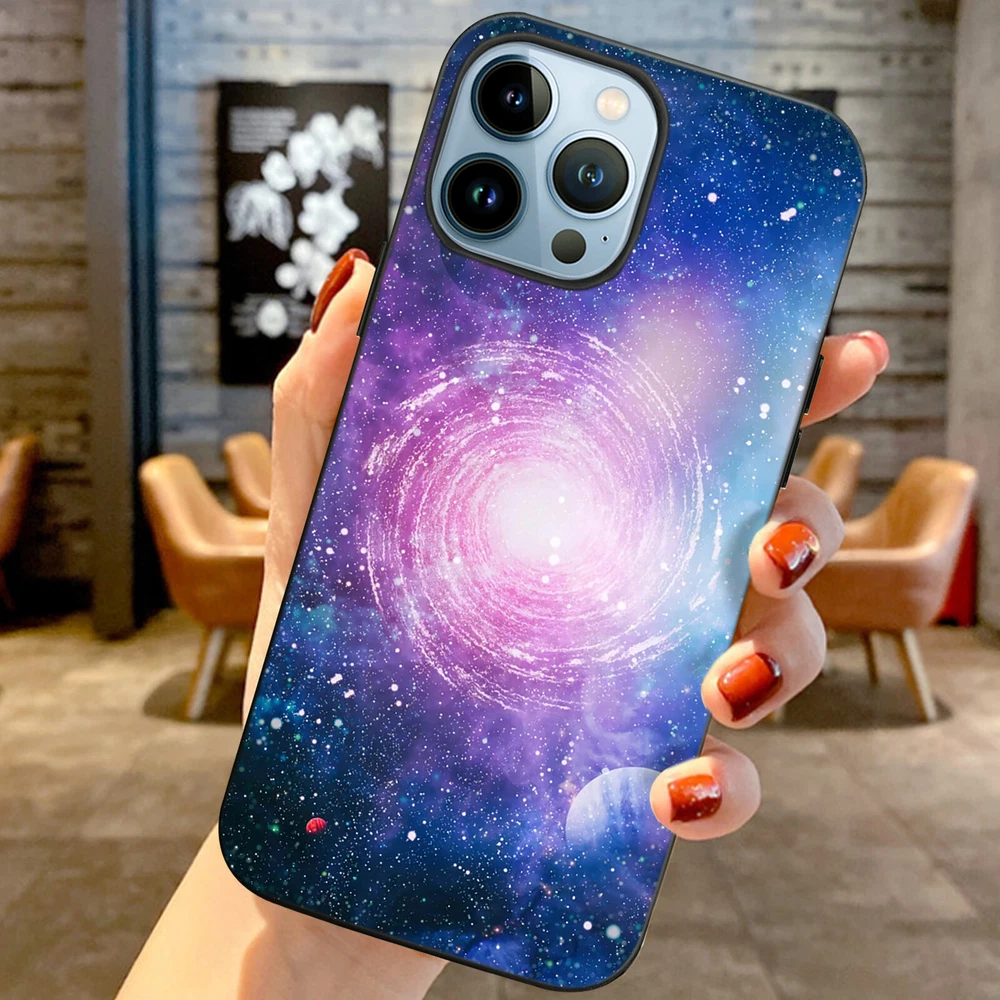 Phone Case Space Soft Silicone Cover For iPhone 11 12 Pro 13 14 Plus 15 Pro Max