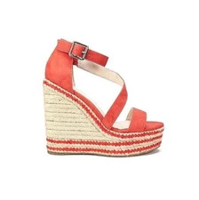 Seven Dials Womens 7 M Orange Mango Berlina Wedge Sandals NIB FF1