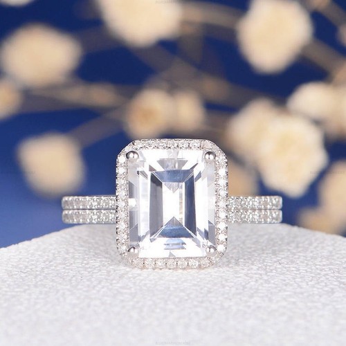 Borchie Oro Bianco 14k Orecchini Borchie Moissanite Taglio Principessa 1.05 Ct - Oro Bianco 14K Con Chiusura A Vite - Regalo Elegante Oro Bianco 14k Bottoni - Foto 2