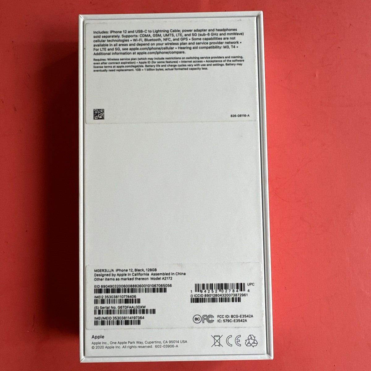 Apple iPhone 12 128 GB GENUINE ORIGINAL BLACK --EMPTY RETAIL Apple iPhone 12 128 GB GENUINE ORIGINAL BLACK --EMPTY RETAIL