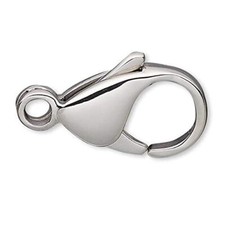 3 Silver 15mm Surgical Hypoallergenic Stainless Steel Lobster Clasps with Loop