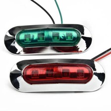2 Red  Green Waterproof LED Boat Navigation Lights for 12V/24V Use