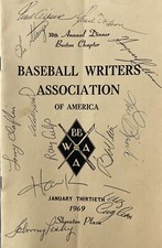 Tony Conigliaro Boston Red Sox Signed Autograph 1969 Boston Dinner Program +⚾️