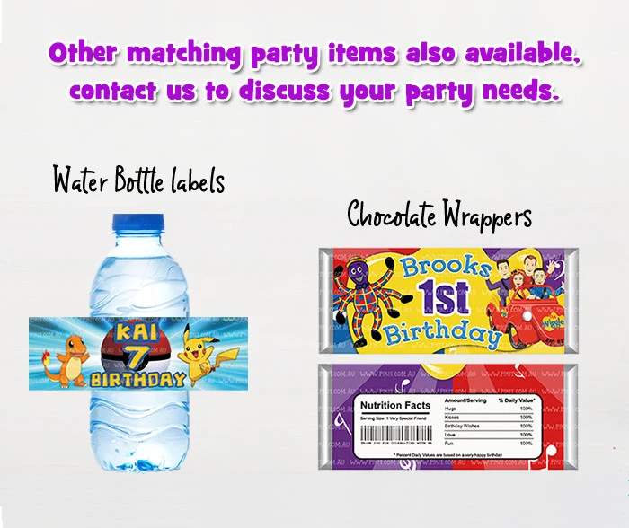 PRINTED WIGGLES Personalised Round Circle Thank You Stickers (60mm) Party - image 3 of 4