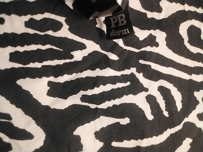 PB Dorm Pottery Barn Teen Zebra FULL  Black White FLAT & FITTED & DREAM SHAM