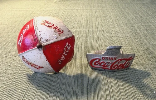 2 Vintage Coca-Cola: Wall Mount Metal Bottle Opener &  Umbrella for Wagon