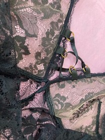 Agent Provocateur black lace playsuit M bodysuit sheer lace essie body NEW