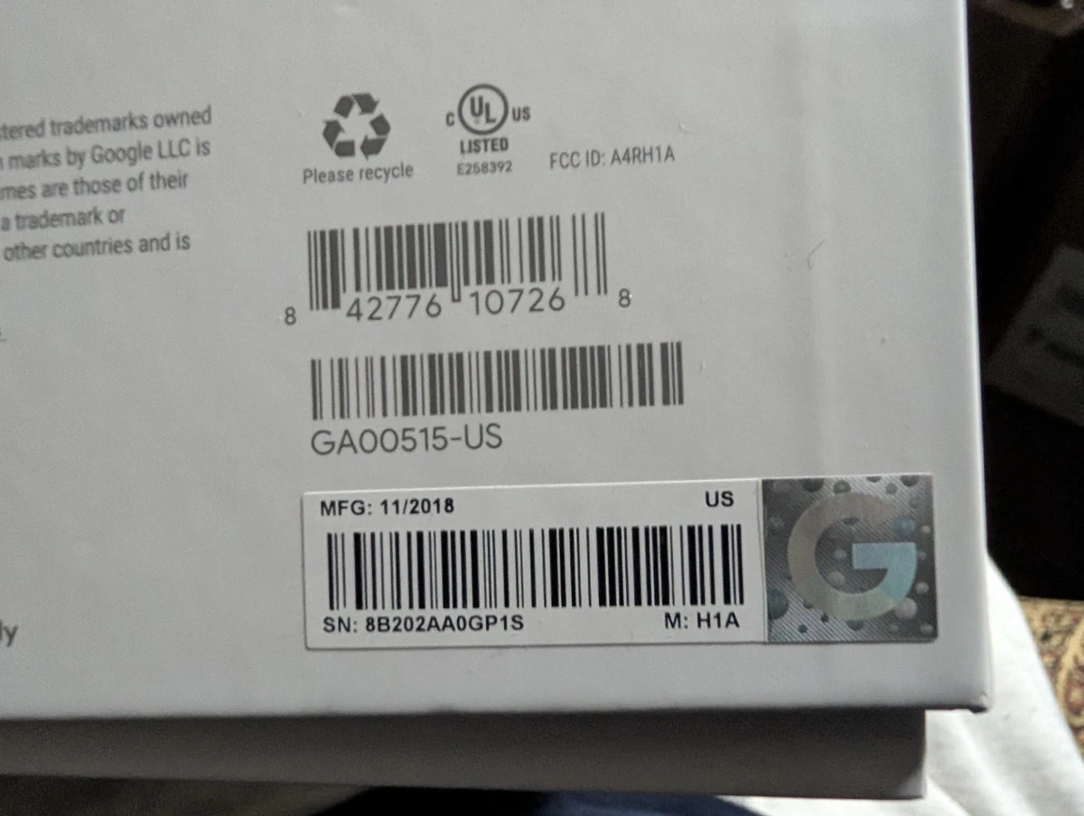 Pantalla inteligente Google Home Hub - Tiza (GA00515-US) - Nueva caja abierta, película de pantalla