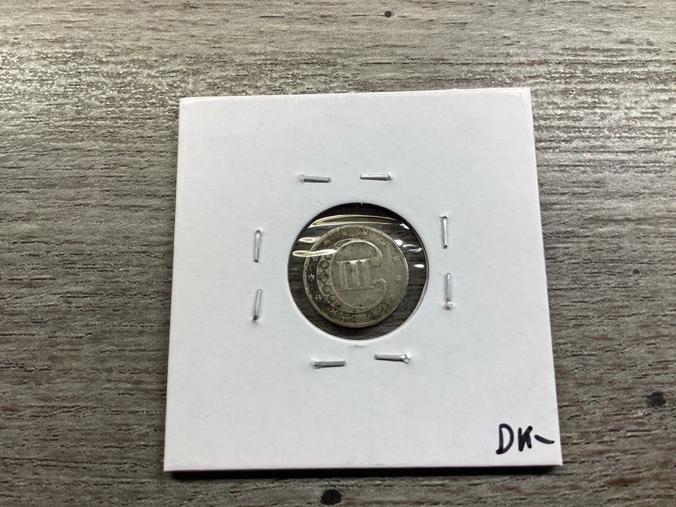 1853 Three Cent Silver Coin Type 1 Trime with No Outline to Stars 051525 27dk - Image 4 of 4