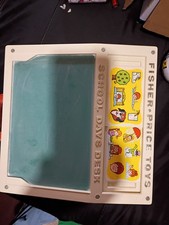 Original 1972 Fisher Price School Days Portable Play Desk 176 Vintage w/ Cards