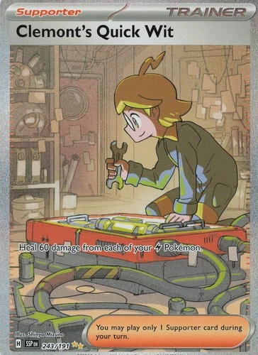 Clemont's Quick Wit - Special Illustration Rare SV08: Surging Sparks 243/191 NM