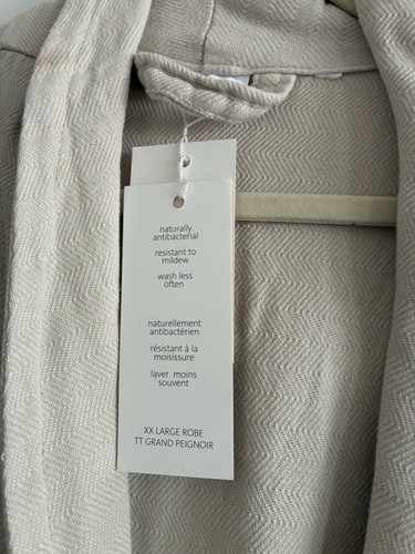 Matouk Kiran Turkish Waffle Knit Bath Robe Large beige Unisex Cotton Bamboo - Picture 5 of 10