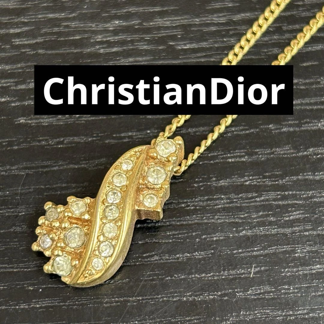 Collana Dior strass tono oro 39 cm donna