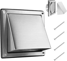 6 Inch Stainless Steel Dryer Vent Cover Outside Wall Mount with Bird Screen Mesh