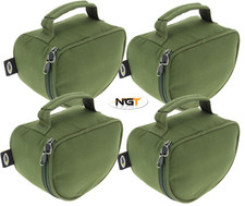 4 x Fishing Reel Cases with Handle Padded Reel Cases for Large Carp Pike Reels