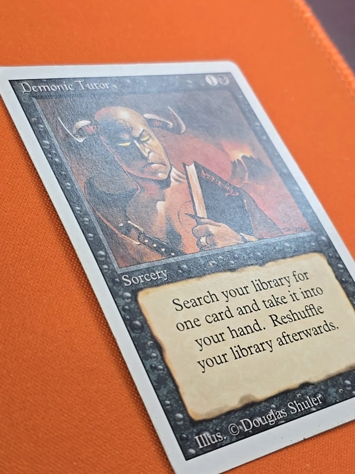 ⚫️⚫️⚫️ 1994 Magic The Gathering DEMONIC TUTOR REVISED 3RD EDITION HEAVY PLAYED  - Image 3 of 4