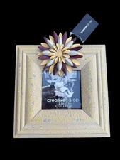 2009 Creative Co-Op Shabby Chic Distressed Photo Picture Frame Holds 3.5x3.5 NWT