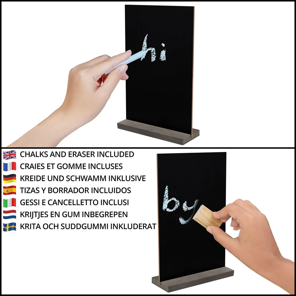 Mini Tafel Kreidetafel Aufsteller (6Stk) - 15x22cm Kleine Tafeln zum Beschriften - Bild 2 von 4