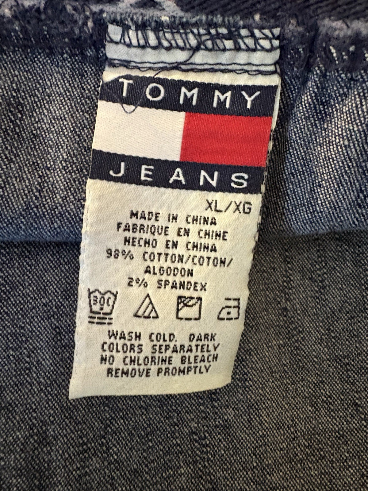 Tommy Girl Jeans Logo Denim Tube Top Size XL image 6