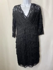 MARINA Womens Little Black Dress Size 14P Witchy Whimsygoth Vampy Homecoming