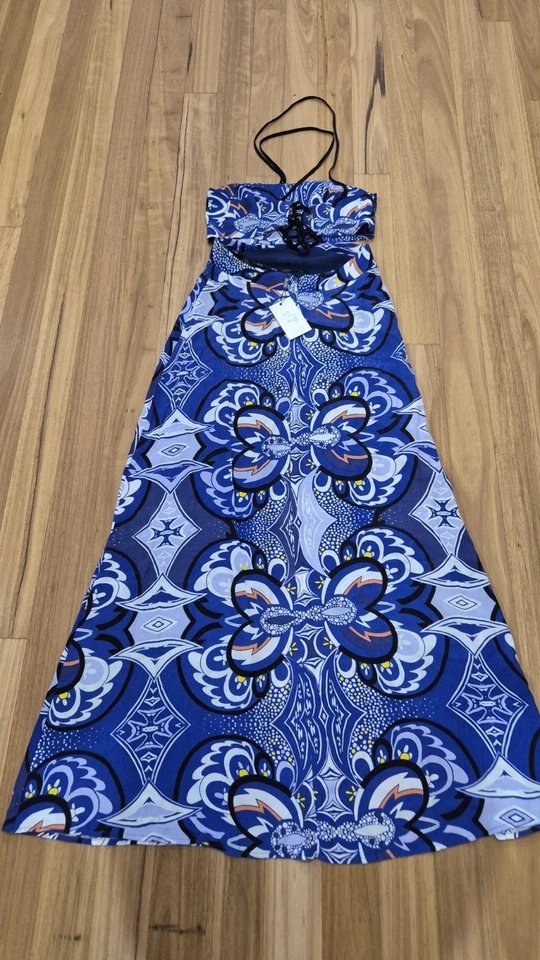 BNWT Bardot Blue Monaco Tile Maxi Dress - Size 10 - image 3 of 4