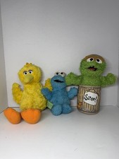 Sesame Street Plush Lot Big Bird Cookie Monster Oscar Grouch Gund 2002-2005
