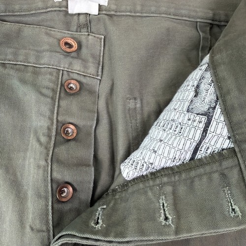 Pantalones Taylor Stitch Para Hombre 33 Verde Botón Mosca Clásicos Hechos a Mano en California Prep - Imagen 8 de 10
